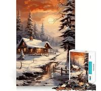Rompecabezas de Paisaje Invernal para Adolescentes 1000 Piezas Divertido Juego de Memoria Superficie Lisa y sin Rebabas Regalo de cumpleaños Juguete para ejercitar la Mente (38x26cm)