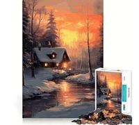 Rompecabezas de Paisaje Invernal para Adultos 1000 Piezas Desarrolla la Memoria y es Divertido Corte de Alta precisión Fácil de Aprender Disfrute en Familia (38x26cm)