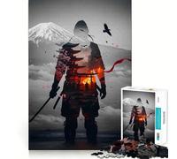Rompecabezas de Paisaje japonés de Doble exposición Samurai, 1000 Piezas para Adultos Fortalece la Memoria, Calma la Mente, cálida Sorpresa (38x52cm)