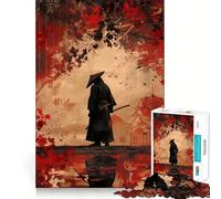 Rompecabezas de Paisaje japonés samurái de 1000 Piezas para Adolescentes Juguete para desarrollar la lógica y la Capacidad de relajación Bordes Suaves Regalo de Primera Calidad (38x26cm)