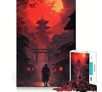 Rompecabezas de Paisaje japonés samurái para Adolescentes, 1000 Piezas, Mejora la Memoria, Momentos de Tranquilidad, Corte Premium, Regalo de cumpleaños (50x75cm)