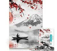 Rompecabezas de Paisaje japonés Sereno de 1000 Piezas para Adolescentes Juguete de lógica Mental Escape Tranquilo Arte de Bordes Finos Coleccionable (38x52cm)