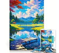 Rompecabezas de Paisaje lacustre Sereno de 1000 Piezas para Adolescentes, Juguete de lógica Mental, Escape Tranquilo, Arte de Bordes Finos, Coleccionable (50x75cm)