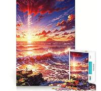 Rompecabezas de Paisaje Marino al Atardecer para Adultos, 1000 Piezas, Juguete Que desafía la Mente, diversión silenciosa, Corte preciso, decoración de Pared 50x75cm