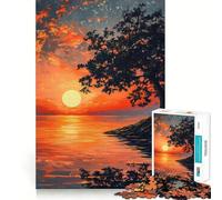 Rompecabezas de Paisaje Marino al Atardecer para Adultos, 1000 Piezas, Juguete Que desafía la Mente, Pieza de colección de Arte de Corte nítido 38x52cm