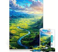 Rompecabezas de Paisaje Natural de 1000 Piezas para Adultos, Juguete para concentrarse y ejercitar la Mente, diversión Tranquila, Bordes Ajustados, artículo de Deseo de Papá Noel (50x75cm)