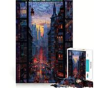 Rompecabezas de Paisaje Nocturno de Nueva York para Adultos, 1000 Piezas, Juguete Inteligente para Jugar en Interiores, Corte Limpio, (50x75cm)
