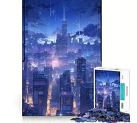 Rompecabezas de Paisaje Nocturno lluvioso para Adolescentes, 1000 Piezas, Juguete para ejercitar la Mente, Imagen acogedora y Relajante para armar, cálida Sorpresa (50x75cm)