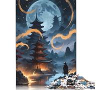 Rompecabezas de Paisaje samurái japonés, desafío difícil, 100% cartón Reciclado, para Adultos y Adolescentes, 1000 Piezas (26 x 38 cm)