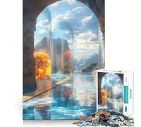 Rompecabezas de Paisaje Surrealista con Agua y Arcos para Adolescentes, 1000 Piezas, Juguete Inteligente, Juego Relajante, Corte Suave, Regalo increíble 50x75cm