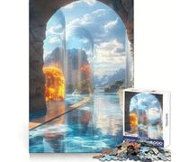 Rompecabezas de Paisaje Surrealista con Agua y Arcos para Adolescentes, 1000 Piezas, Juguete Inteligente, Juego Relajante, Corte Suave, Regalo increíble 50x75cm