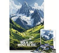 Rompecabezas de Paisaje Tour Du Mont Blanc de 1000 Piezas para Adolescentes un desafío Mental, diversión Tranquila Regalar en cumpleaños (38x52cm)