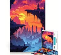 Rompecabezas de Paisaje Urbano al Atardecer para Adolescentes, 1000 Piezas, Rompecabezas Mental, Divertido y Relajante, Arte para armar, un Bonito Regalo 38x26cm