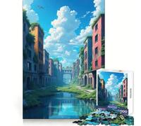 Rompecabezas de Paisaje Urbano Cubierto de vegetación, 1000 Piezas, para Adolescentes, lógica Clara, Juguete Relajante, Corte Perfecto, Regalo conmovedor (38x52cm)