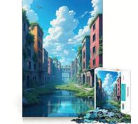 Rompecabezas de Paisaje Urbano Cubierto de vegetación para Adolescentes, 1000 Piezas, Juguete Intelectual, diversión en Interiores, Corte de Calidad, Regalo Creativo (50x75cm)