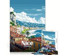 Rompecabezas de Paisaje Urbano de Niza, Francia, para Adultos, 1000 Piezas, Juguete Intelectual, Alivio del estrés, Corte preciso, (38x52cm)