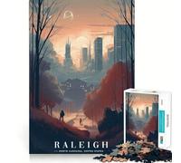 Rompecabezas de Paisaje Urbano de Raleigh para Adolescentes, 1000 Piezas, colección de Arte Recall Upgrade Calm Relax Clear Cut (38x52cm)