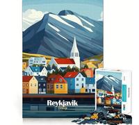 Rompecabezas de Paisaje Urbano de Reikiavik para Adolescentes, 1000 Piezas, Juguete Que desafía la Mente, diversión Relajante, Corte preciso, Regalo Festivo (38x52cm)