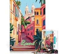 Rompecabezas de Paisaje Urbano de Roma, Italia, para Adolescentes, 1000 Piezas, Potencia la Memoria, Momentos de Tranquilidad, Corte Premium, Regalo de cumpleaños (38x52cm)