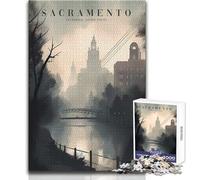 Rompecabezas de Paisaje Urbano de Sacramento, 1000 Piezas, Divertido Juego de Desarrollo cognitivo, Regalo de celebración Especial y reflexivo, tamaño 38x52cm