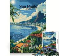 Rompecabezas de Paisaje Urbano de São Paulo de 1000 Piezas para Adultos, Ideal para el Desarrollo Cerebral, un pasatiempo Relajante, fácil de armar y un excelente (38x52cm)