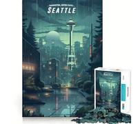 Rompecabezas de Paisaje Urbano de Seattle de 1000 Piezas para Adultos Regalo Ideal para desarrollar la lógica Juguete para Disfrutar de un Corte preciso y un diseño Elegante (38x26cm)