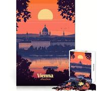 Rompecabezas de Paisaje Urbano de Viena al Atardecer para Adolescentes, 1000 Piezas, estimulación cognitiva, relajación acogedora, Cierre Seguro, Regalo significativo (38x52cm)