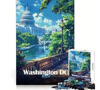 Rompecabezas de Paisaje Urbano de Washington DC para Adultos, 1000 Piezas, para ejercitar la Memoria y el Ocio, con Bordes nítidos, (38x52cm)