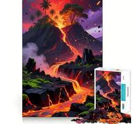 Rompecabezas de Paisaje volcánico con Flujo de Lava 1000 Piezas Divertido y fácil de Usar Cortado con láser para un Ajuste Actividad para Compartir con Seres Queridos (38x26cm)