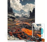 Rompecabezas de Paisaje volcánico con montañas Nevadas 1000 Piezas Juego de Memoria Alta precisión Manualidades interactivas desafío Cerebral para el hogar (50x75cm)