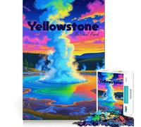 Rompecabezas de paisajes Coloridos del Parque Nacional de Yellowstone,1000 Piezas,Juego de lógica y Pensamiento,artesanía de Corte experta,Tiempo de Tranquilidad,Ejercicio Mental en casa (38x26cm)
