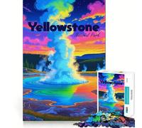 Rompecabezas de paisajes Coloridos del Parque Nacional de Yellowstone para Adolescentes 1000 Piezas Juego Mental Divertido Conexión Limpia y fluida Una Forma Atractiva de Pasar el Tiempo Libre