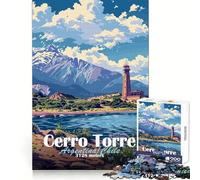 Rompecabezas de paisajes de Cerro Torre de 1000 Piezas para Adolescentes Agudos para la Memoria Tiempos de Ocio relajantes Bordes limpios Un Bonito Regalo (38x52cm)