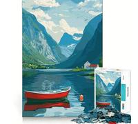 Rompecabezas de paisajes de fiordos noruegos de 1000 Piezas para Adolescentes Desarrolla la Capacidad Mental y es Ideal para Disfrutar en Familia Bordes precisos Regalo Memorable (50x75cm)