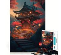 Rompecabezas de paisajes del Antiguo Japón,1000 Piezas,diversión para estimular la Mente,Piezas sin Rebabas,Corte Limpio,Juguete para el Entretenimiento en Interiores Durante Las Vacaciones (38x52cm)