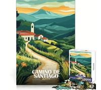 Rompecabezas de paisajes del Camino de Santiago,España,para Adultos,1000 Piezas,para memorizar,para un Entretenimiento Tranquilo,con Bordes definidos, cumpleaños (38x26cm)