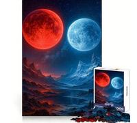 Rompecabezas de paisajes del Planeta Rojo y Azul para Adolescentes, 1000 Piezas, Juguete para la Mente, Escape Tranquilo, Borde preciso, Regalo increíble (38x52cm)