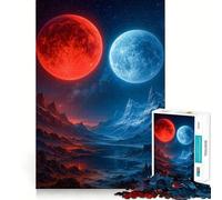 Rompecabezas de paisajes del Planeta Rojo y Azul para Adolescentes, 1000 Piezas, Juguete para la Mente, Escape Tranquilo, Borde preciso, Regalo increíble (38x52cm)