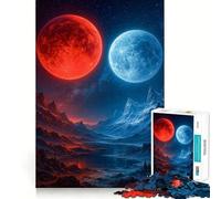 Rompecabezas de paisajes del Planeta Rojo y Azul para Adultos, 1000 Piezas, Juego Inteligente, patrón Tranquilo y Relajante, Regalo increíble (50x75cm)