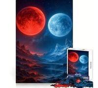 Rompecabezas de paisajes del Planeta Rojo y Azul para Adultos, 1000 Piezas, Juego Inteligente, patrón Tranquilo y Relajante, Regalo increíble (50x75cm)