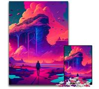 Rompecabezas de paisajes Extraterrestres psicodélicos para Adultos, 1000 Piezas de Madera, cumpleaños y festividades, 50x75cm/19,68x29,52 Pulgadas.