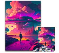 Rompecabezas de paisajes Extraterrestres psicodélicos para Adultos, 1000 Piezas de Madera, Ideal para Parejas, Navidad, Año Nuevo y San Valentín, 50x75cm/19,68x29,52 Pulgadas.