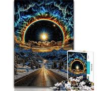 Rompecabezas de paisajes fantásticos de 1000 Piezas para Adultos, Juguetes educativos para el Aprendizaje, Juegos Familiares con póster a Juego y Hoja de Trivia de 50x75cm