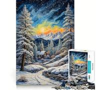 Rompecabezas de paisajes invernales de Van Gogh para Adultos,1000 Piezas,Juego de Memoria,Corte Fino,Acabado de Primera Calidad,una Forma entretenida de Pasar el Tiempo Libre (38x52cm)