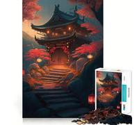 Rompecabezas de paisajes japoneses Antiguos de 1000 Piezas para Adultos Juego para Mejorar la Memoria Calidad Profesional Actividad de Corte conmovedora para Compartir en Familia (50x75cm)