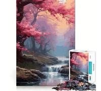 Rompecabezas de paisajes japoneses Vintage,1000 Piezas,Juego Divertido sin Rebabas,Piezas de Corte Limpio,portátil,Ideal para Viajes (38x26cm)