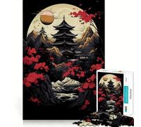 Rompecabezas de paisajes japoneses Vintage de 1000 Piezas para Adolescentes Estimula la Mente Diversión sin Espacios Ajuste Ocio cautivador para Disfrutar en casa (38x26cm)