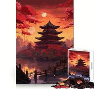 Rompecabezas de paisajes japoneses Vintage para Adultos, 1000 Piezas, estratégico, Relajante, pasatiempo, Ajuste preciso, Regalo navideño (38x26cm)