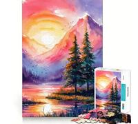 Rompecabezas de paisajes Naturales en Acuarela para Adultos 1000 Piezas Juego Think Boost Estructura de Encaje precisa fácil de Aprender diversión para Toda la Familia (50x75cm)