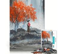 Rompecabezas de paisajes samuráis de 1000 Piezas para Adultos Fortalece la Memoria, Calma la Mente, cálida Sorpresa (38x52cm)